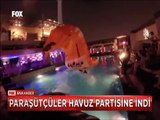 Paraşütcüler gökdelen tepesindeki Havuza böyle iniş yaptı