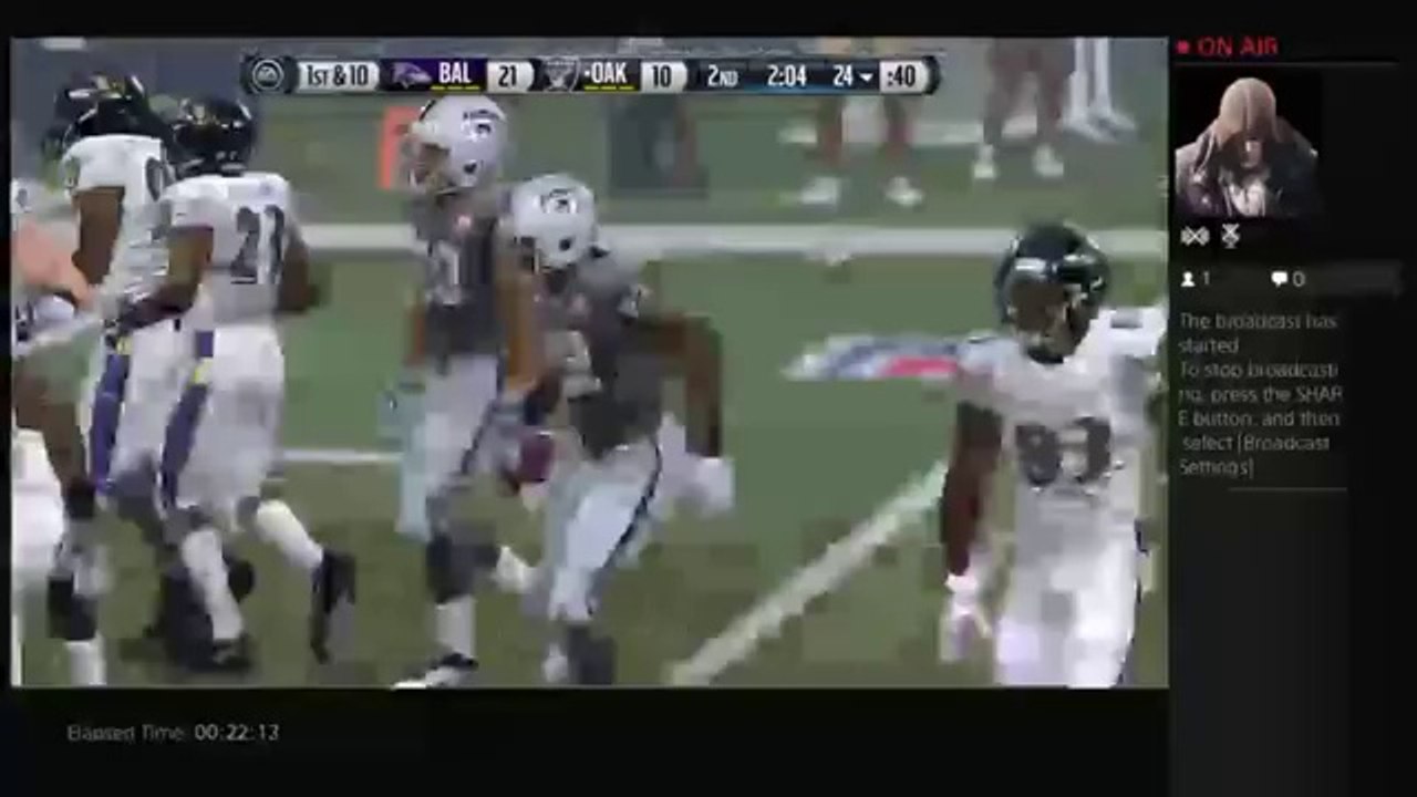 Baltimore Ravens Vs Oakland Raiders. Full Game. Madden 15