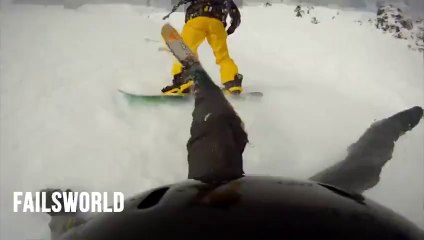 Skiier Hard Crash __ Failsworld