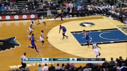 Andrew Wiggins Alley Oop Dunk vs 76ers - Preseason Game Oct 10, 2014