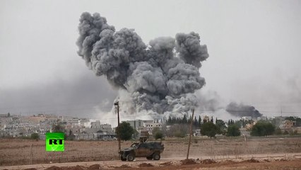 Huge Kobani blast_ Massive smoke cloud over town after anti-ISIS airstrike