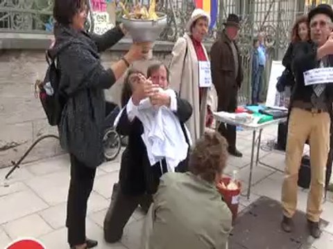 action de rue STOP-TAFTA - ATTAC Mâcon, le 11 octobre 2014