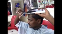 So talented Indian Barbar Cutting His Own Hair