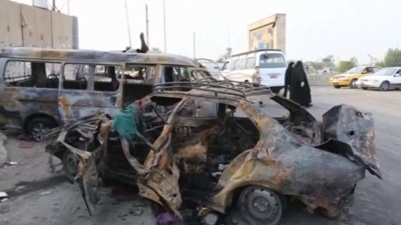 Clean-up, funerals for Baghdad blast victims