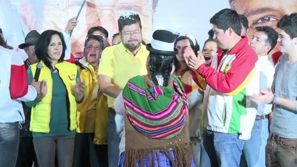 Evo Morales celebra triunfo en Bolivia
