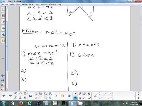 2.6 Proving Statements about Angles 10-14-14