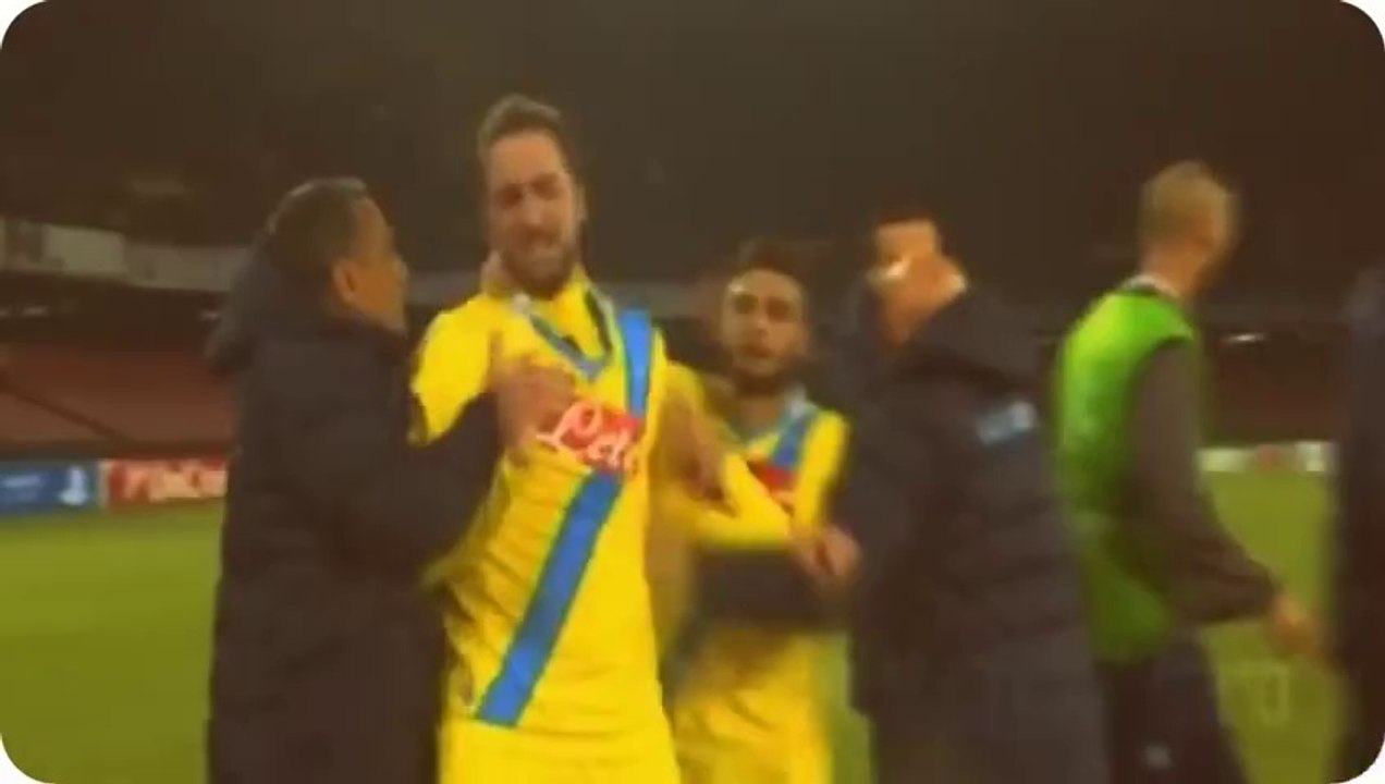Gonzalo Higuain crying hysterically after Napoli s agonizing exit from the Champions League