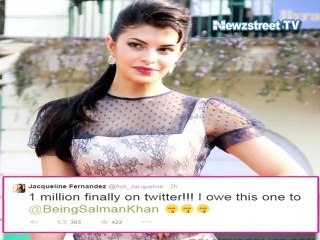 Jacqueline Fernandez thanks Salman Khan for 1 million mark on Twitter