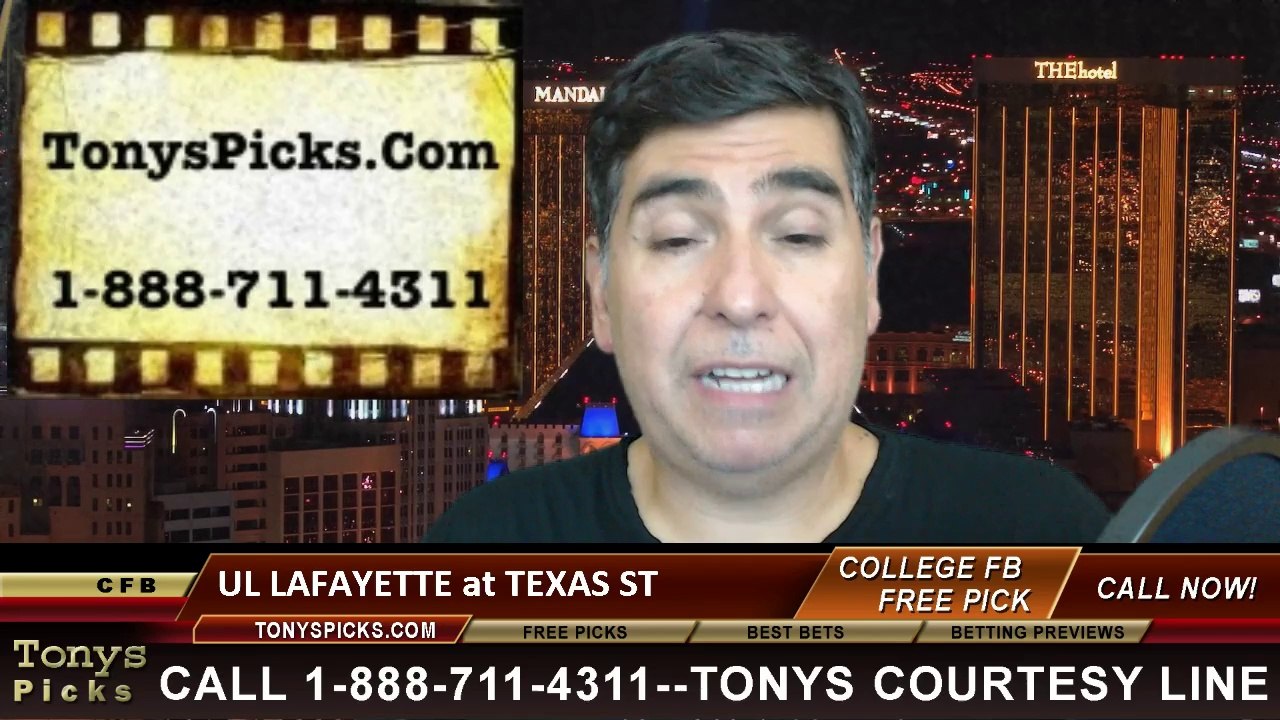 Texas St Bobcats vs. UL Lafayette Rajin Cajuns Free Pick Prediction NCAA College Football Odds Preview 10-14-2014