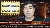 Houston Cougars vs. Temple Owls Free Pick Prediction NCAA College Football Odds Preview 10-17-2014