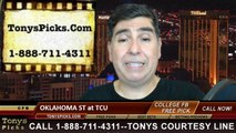 TCU Horned Frogs vs. Oklahoma St Cowboys Free Pick Prediction NCAA College Football Odds Preview 10-18-2014