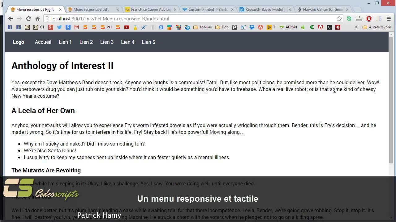 Un menu responsive et tactile