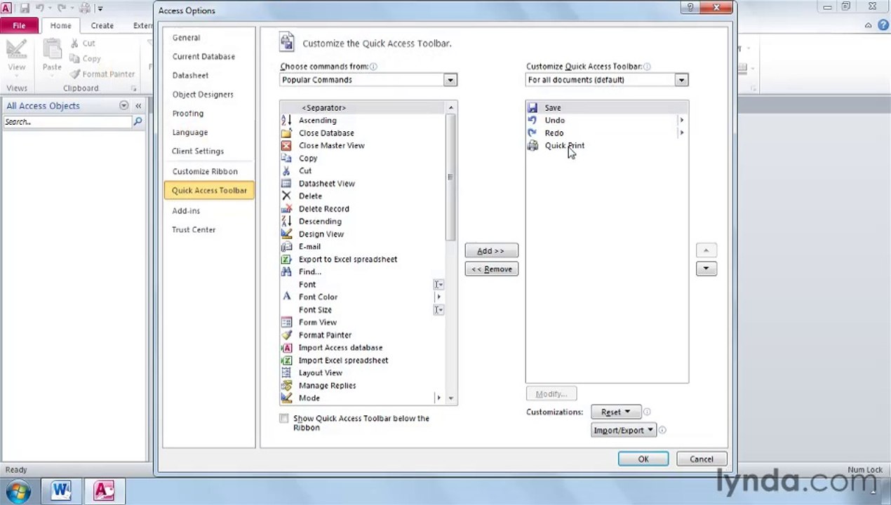 0105 The Quick Access toolbar