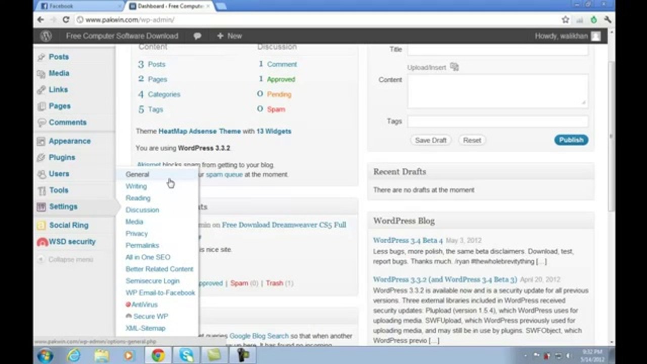 zain studio 4 Learn WordPress in Urdu Hindi Part 10 Setting