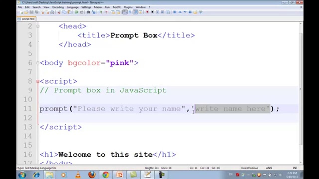 zain studio 4 New JavaScript & jQuery Tutorials part 11 of 25 (Hindi & Urdu) Prompt Box
