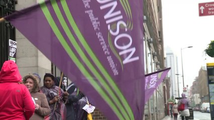 British healthcare workers protest for pay in London