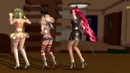 MMD 3 человек были танцы девочек цензуре издании рисунок эффект