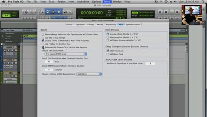 Pro Tools Preferences - Midi
