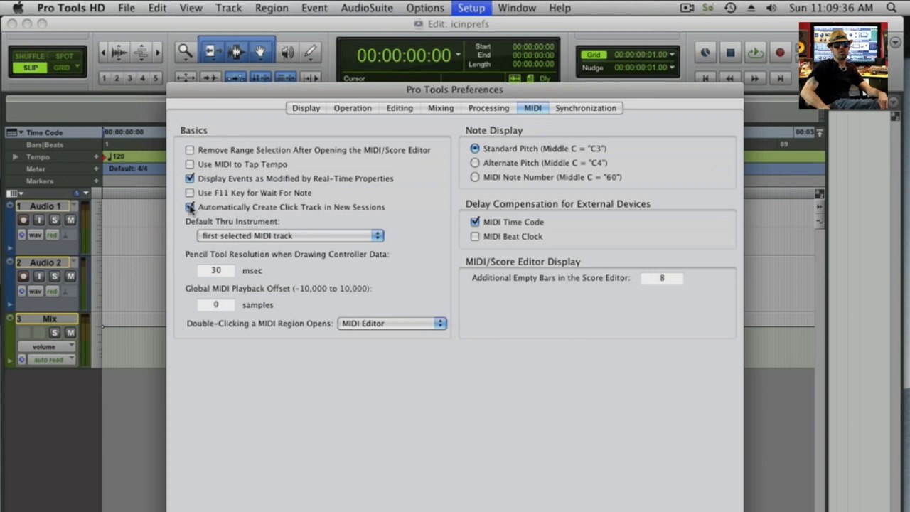 Pro Tools Preferences - Midi