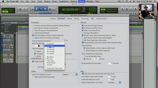 Pro Tools Preferences - Operation