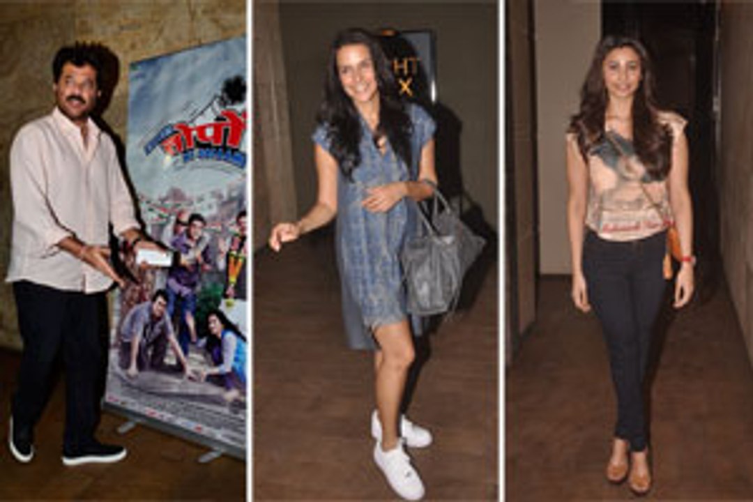 Bollywood stars at the screening of 'Ekkees Toppon Ki Salaami' ?
