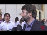 Pompei (NA) - Il ministro Franceschini polemico con la stampa (11.10.14)