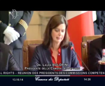 Roma - Riunione sui diritti fondamentali - Laura Boldrini (13.10.14)