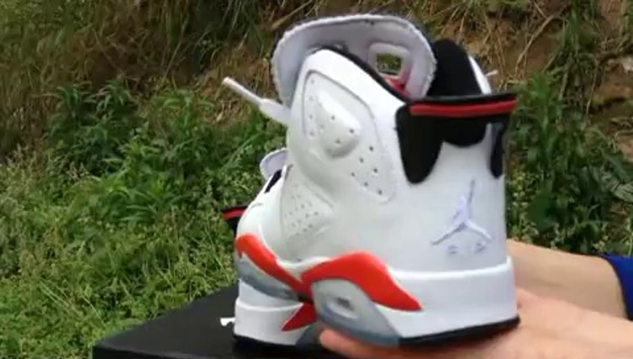 Authentic Air Jordan 6 Retro White Varsity Red Black at www.shoes-clothes-china.ru