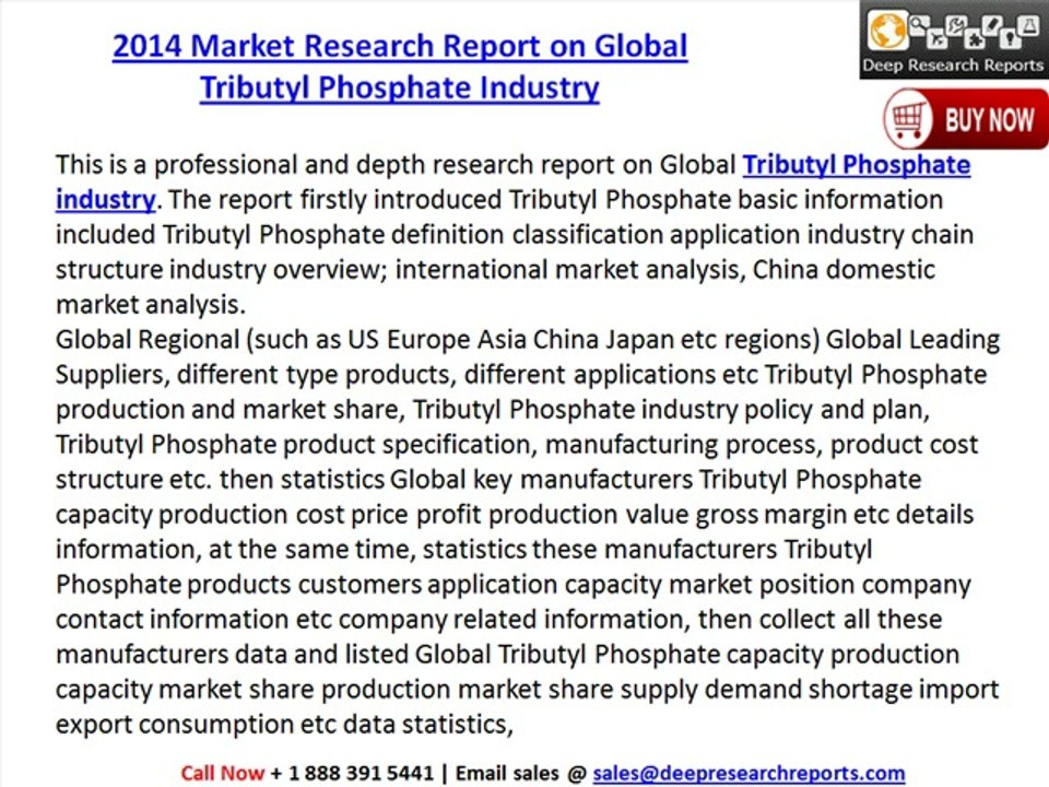 2014 Market Research Report on Global Tributyl Phosphate Industry