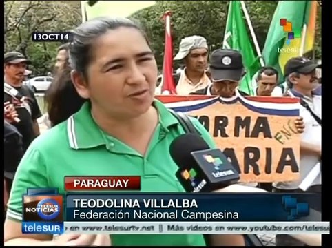 Paraguayos marchan contra políticas privatizadoras de Cartes