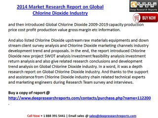 2014 Market Research Report on Global Chlorine Dioxide Industry