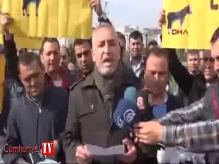 CHP Genel Merkezi önünde eşekli eylem