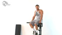 Stationary Leg Raise & Hold on the V-Dip Bar