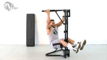 Leg lift pull ups Exercise with the V-Dip Bar