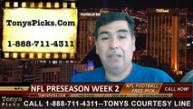 NFL Preseason Week 2 Free Wagering Picks Spread Odds Locks TV Games Thursday 8-14-2014