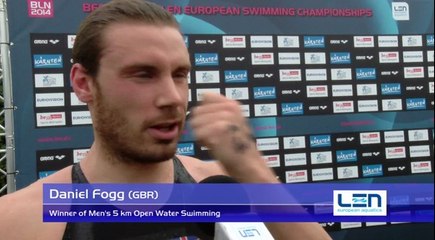 Daniel Fogg, winner of men's 5 km Open Water Swimming – Day 1, Berlin 2014