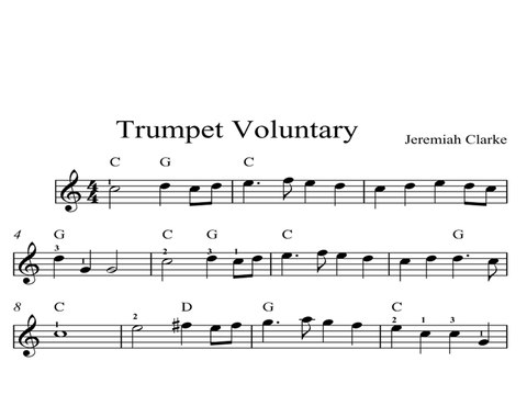 Trumpet Voluntary: DIGITAL SHEET MUSIC Piano Keyboard & Organ Classical Book 1