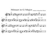 Minuet in G Major: DIGITAL SHEET MUSIC Piano Keyboard & Organ Classical Book 1