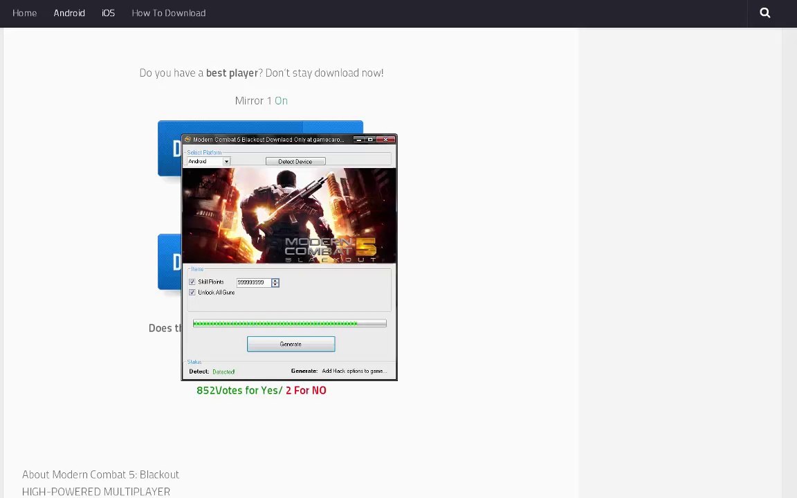 Modern Combat 5 Blackout Hack- This Cheats Unlimited Coins and Points Modern Combat 5 Blackout Hack