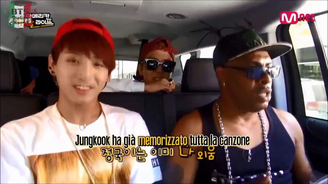 [SUB ITA] Scene Inedite - BTS American Hustle Life ep 2 - J-Hope, Jimin e Jungkook in auto con Coolio