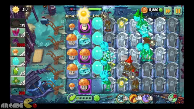 Plants Vs Zombies 2 Dark Ages King Zombies Arthur's Challenge Level 125
