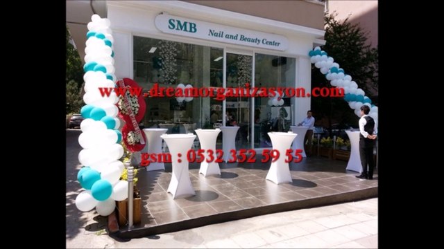 Balon Süsleme 0532 352 5955 Baskılı Balon Papatya Balon Süsleme Zincir Balon Süsleme Açılış Organizasyonu Balon Süsleme