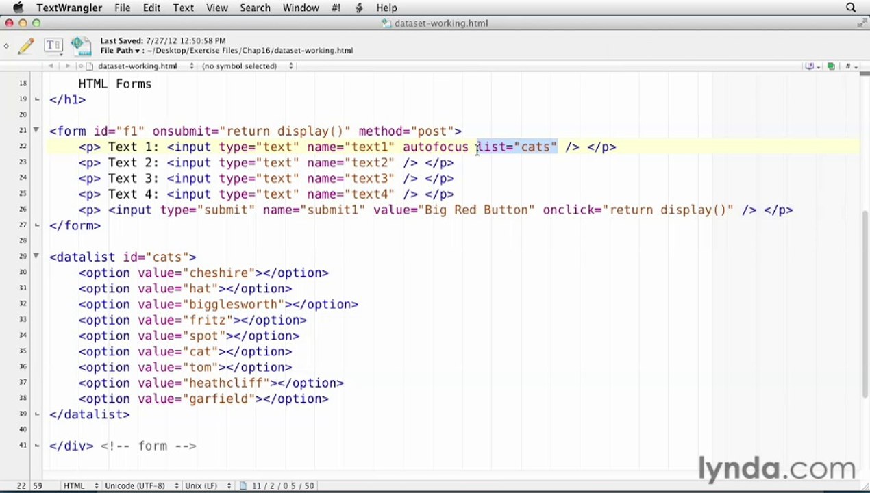 81 - Preloading an autocomplete list using the datalist feature