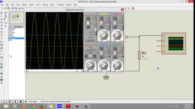 How to use oscilloscope in Proteus tutorial number two