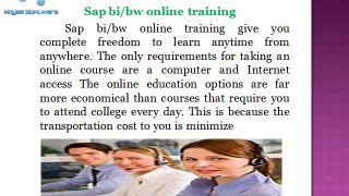 Sap bi/bw online training in india |  Hyderabad
