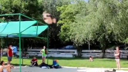 Takla atarken yere çakıldı