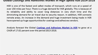 Global Coatings and Adhesives Market in High Speed Rail 2014-2018