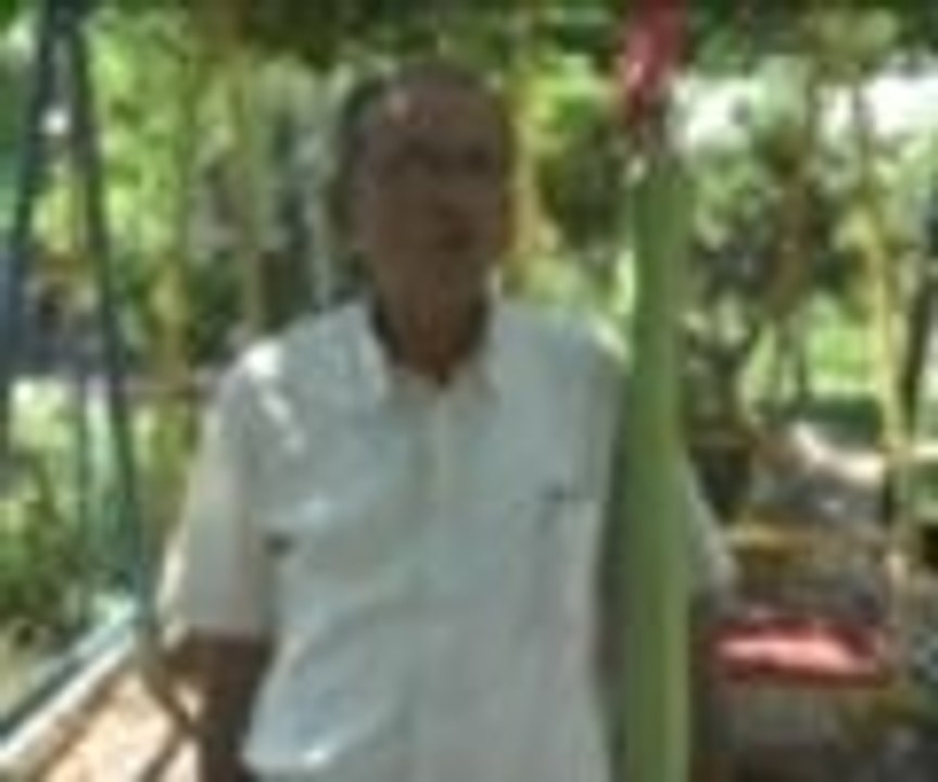 Bahçesinde 2 metrelik kabak yetiştirdi