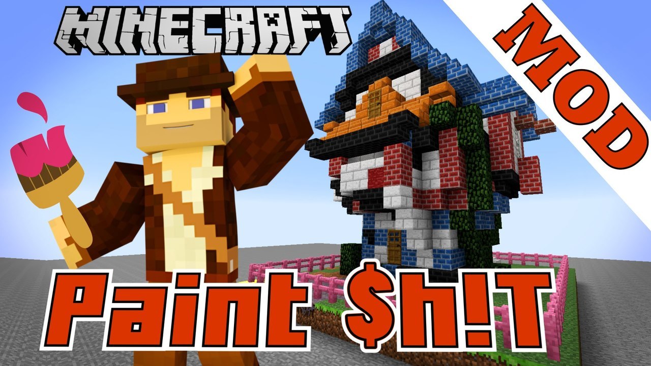 PAINT "Almost" EVERYTHING Minecraft Mod Showcase Without Shaving hehe XD