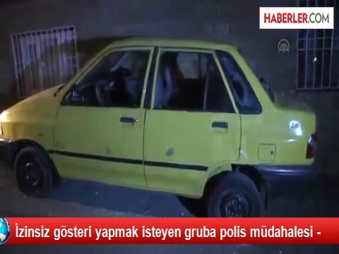 İzinsiz gösteri yapmak isteyen gruba polis müdahalesi -